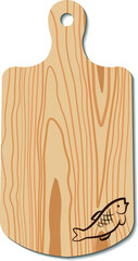 Vector wooden cutting board with fish image