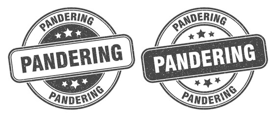 pandering stamp. pandering label. round grunge sign