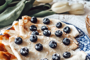 blueberry pancakes with blueberries