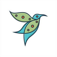 Bird logo design abstract modern colorful style illustration. Dove freedom vector icon symbol identity logotype.