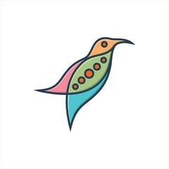 Bird logo design abstract modern colorful style illustration. Dove freedom vector icon symbol identity logotype.