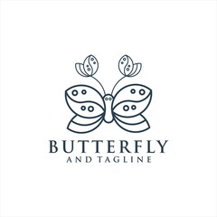Butterfly Logo geometric design abstract vector template Linear style icon. Brackets Logotype concept icon.