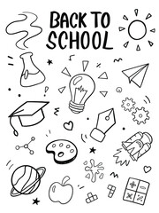 Back to school doodle. Vector illustration