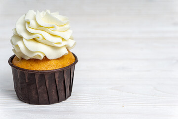 Cupcake on a white background and close