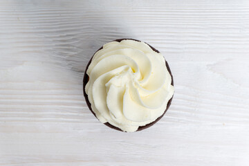 Cupcake on a white background and close