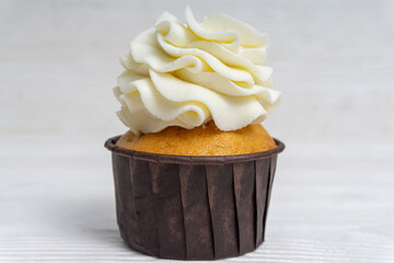 Cupcake on a white background and close