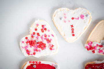 Obraz na płótnie Canvas Heart Shaped Sugar Cookies