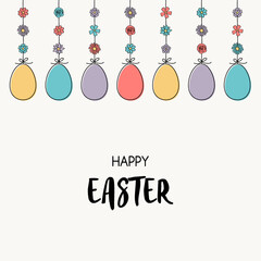 Obraz na płótnie Canvas Colourful Easter eggs. Concept of greeting card. Vector