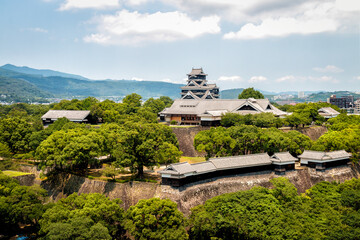 The Majestic Kumamoto Castle in Kyushu, Japan