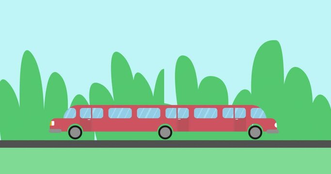 Long red car animation 4k video