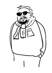 cartoon illustration of a person with a smile