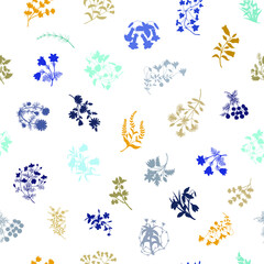 Seamless pattern of flowers. Vector stock illustration eps10. Hand drawing