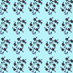 Naklejka na ściany i meble Pattern with beautiful flowers on white background. For art texture, wallpapers, wrapping paper or border frame. 