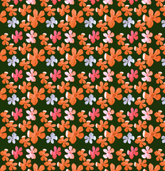 Pattern with beautiful flowers on white background. For art texture, wallpapers, wrapping paper or border frame. 
