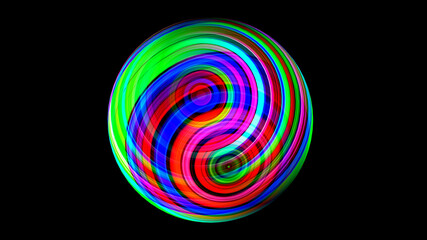 Fototapeta na wymiar 3D illustration of Colorful sphere