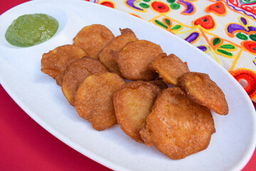 Farali bhajiya made from fasting batter of amaranth, buckwheat, chestnut flour. Also known as...