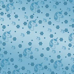 Modern pattern with ponies. Suitable as a texture for fabric illustration. Gold background.