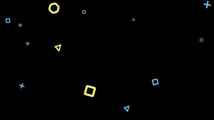 Looped simple geometric shapes overlay with alpha channel