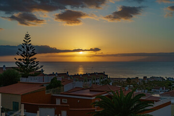 View of Tenerife at sunset
