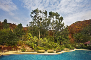 Fine pool in the Chinese hotel