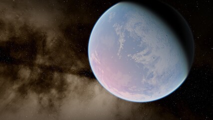 Planets and galaxy, science fiction wallpaper. Beauty of deep space. Billions of galaxy in the universe Cosmic art background 3d render