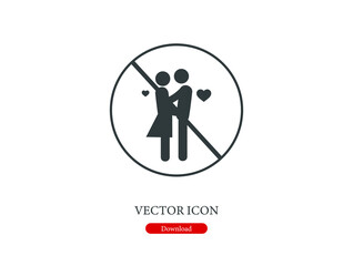 No love vector icon.  Editable stroke. Linear style sign for use on web design and mobile apps, logo. Symbol illustration. Pixel vector graphics - Vector