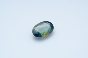 Natural stone sapphire on a white background