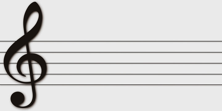 Illustration of treble clef on a white background