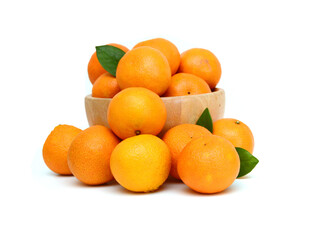 Ripe mandarin citrus isolated tangerine mandarine orange on white background. 