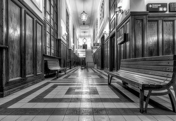 I took this photo inside the rail station in Burgas, Bulgaria. The black and white version goes a lot of this capture. © Vasil