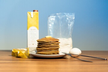 Cancun, Quintana Roo / Mexico »; February 21 2021: Photograph of fresh hot cakes