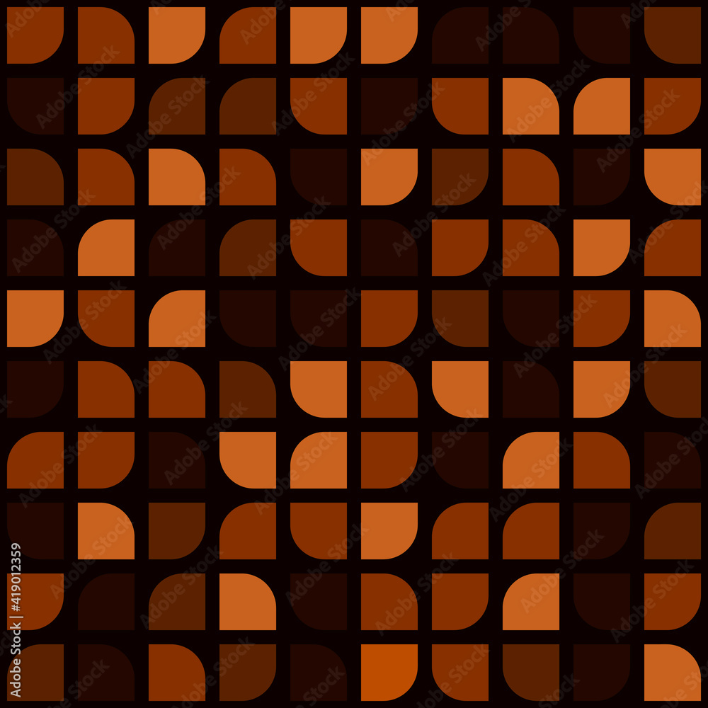 Poster brown seamless pattern. vector brown shapes tile pattern.