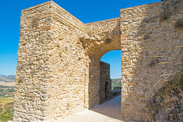 Medieval door Xijara in the beautiful town of Ronda, Malaga, Andalusia, Spain