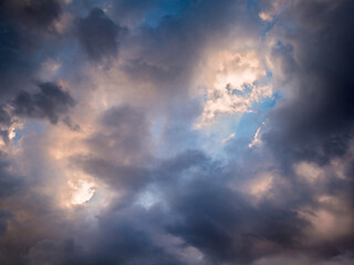 Thunderclouds Covered the Sky with A Dense Layer, Creating A Dramatic Picture