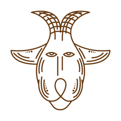 golden capricorn astrology symbol icon