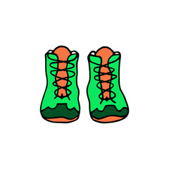 Vector sketch of boots on a white background. The drawing is made in a doodle style.