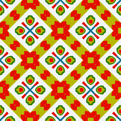 Seamless pattern with symmetric geometric ornament. 