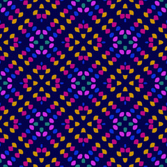  Seamless pattern with symmetric geometric ornament. 