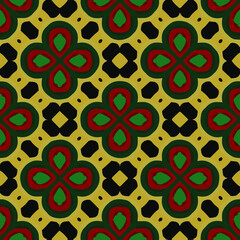  Seamless pattern with symmetric geometric ornament. 