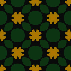  Seamless pattern with symmetric geometric ornament. 