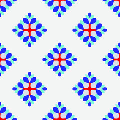  Seamless pattern with symmetric geometric ornament.
