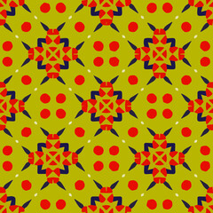  Seamless pattern with symmetric geometric ornament.
