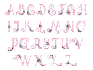 watercolor set of patterns flowers and twigs