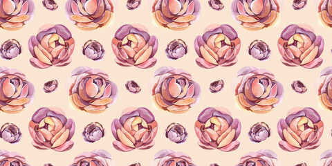 watercolor set of patterns flowers and twigs