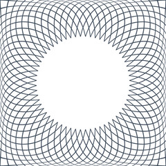 Circle frame with 3D illusion effect. Geometric convex pattern.