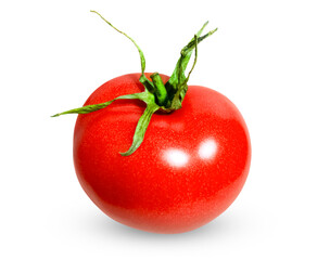 Tomato isolated on white background. Shadow below.