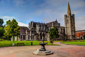 Fototapeta premium St. Patrick's Cathedral and grounds in Dublin Ireland