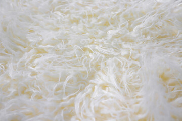 White fabric fibers texture close-up