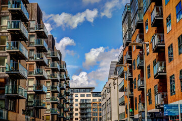 Fototapeta premium The skyline of Dublin Ireland along the River Liffey