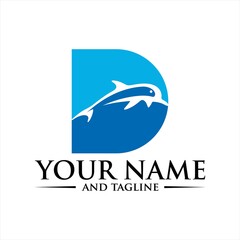 Dolphin Initial D Logo Template.